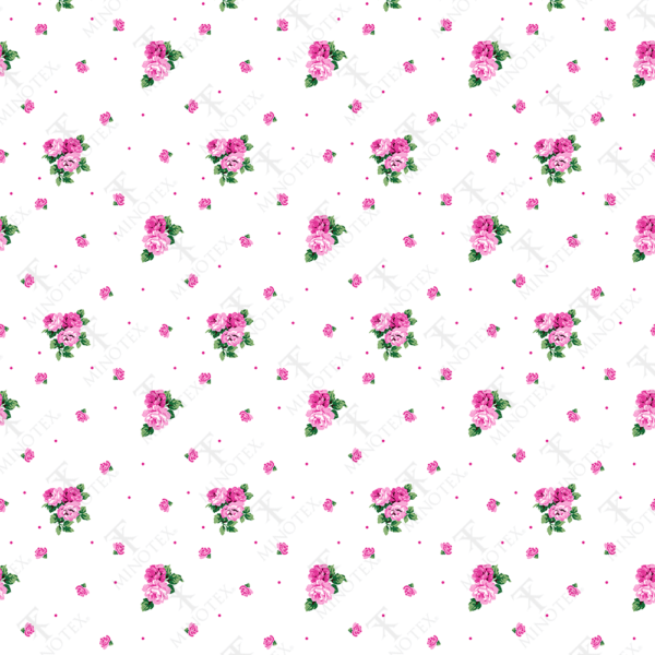 Diseño de rosas en tela estampada de color blanco